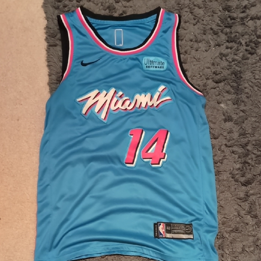 Nike Miami Blue Basketball Jersey with Pink Accents